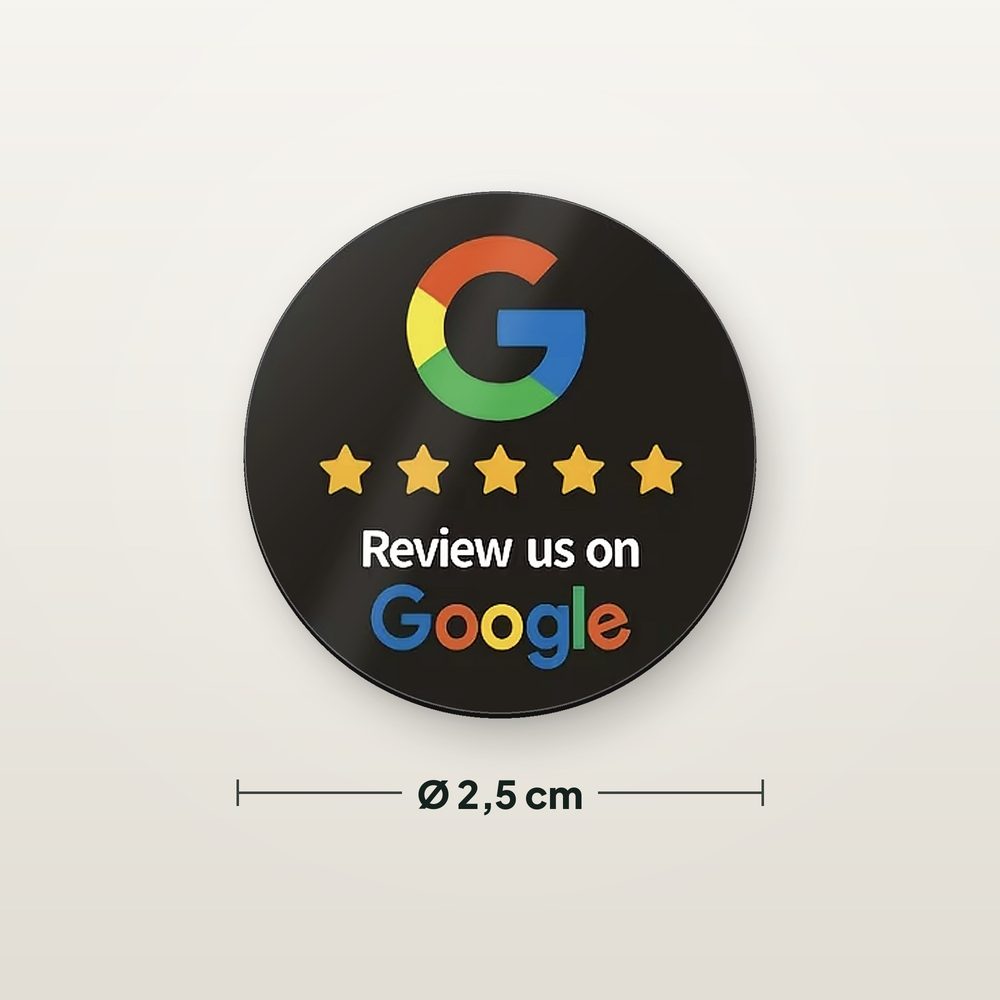 Kerek NFC értékelő matrica, 2,5 cm átmérő